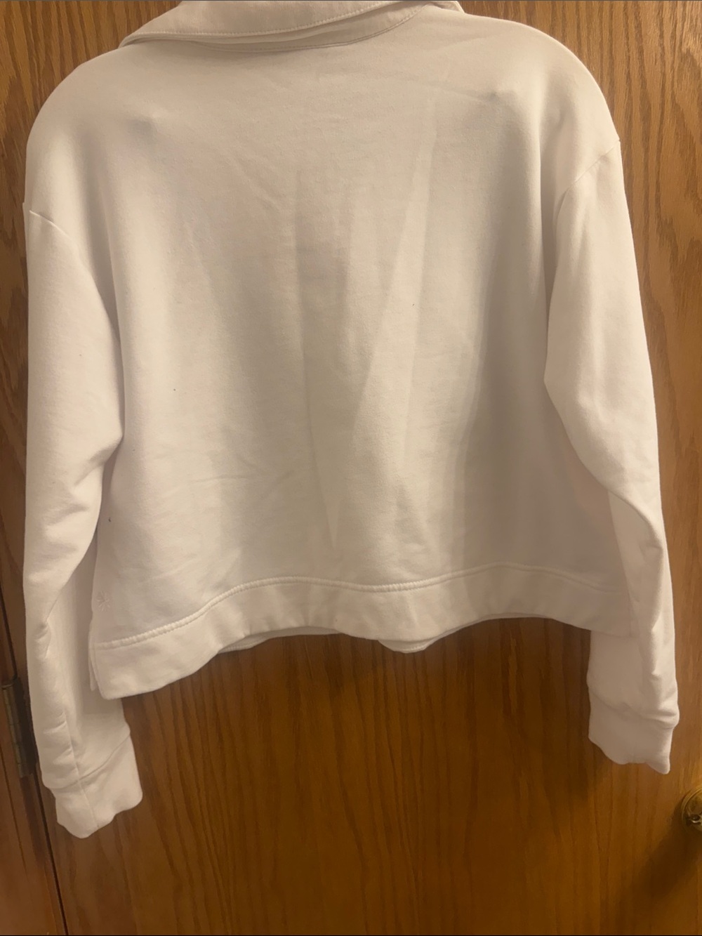 Athleta Cream Collared Cropped Pullover - Picture 8 of 8